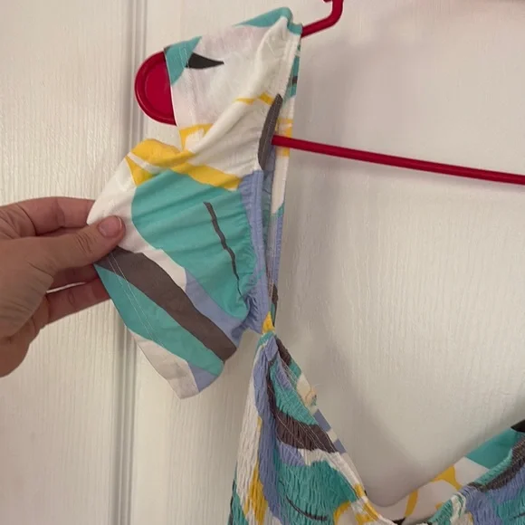 LASCANA Floral Ruffle BOHO Maxi Tropical Dress size 10 stretchy backless flowy - Picture 6 of 14